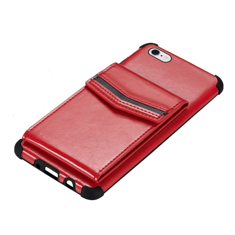 For iPhone 6 & 6s Flip Card Bag Copper Buckle TPU + PU Leather Back Cover Shockproof Case with Card Slots & Photo Frame