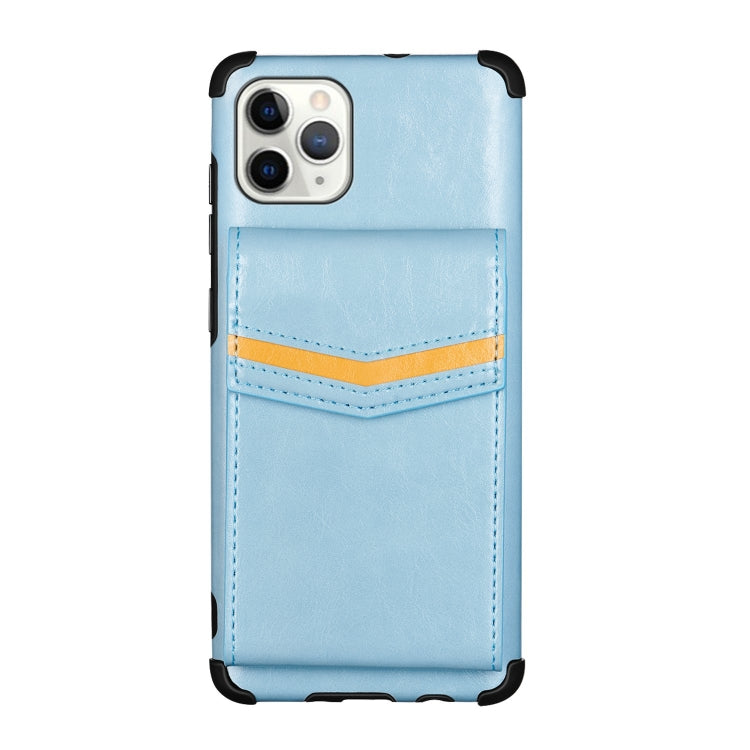For iPhone 11 Pro Flip Card Bag Copper Buckle TPU + PU Leather Back Cover Shockproof Case with Card Slots & Photo Frame