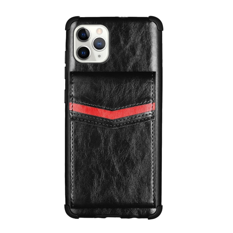 For iPhone 11 Pro Flip Card Bag Copper Buckle TPU + PU Leather Back Cover Shockproof Case with Card Slots & Photo Frame
