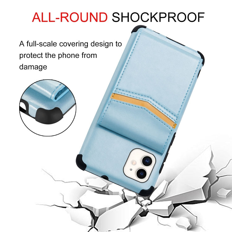 For iPhone 12 mini Flip Card Bag Copper Buckle TPU + PU Leather Back Cover Shockproof Case with Card Slots & Photo Frame