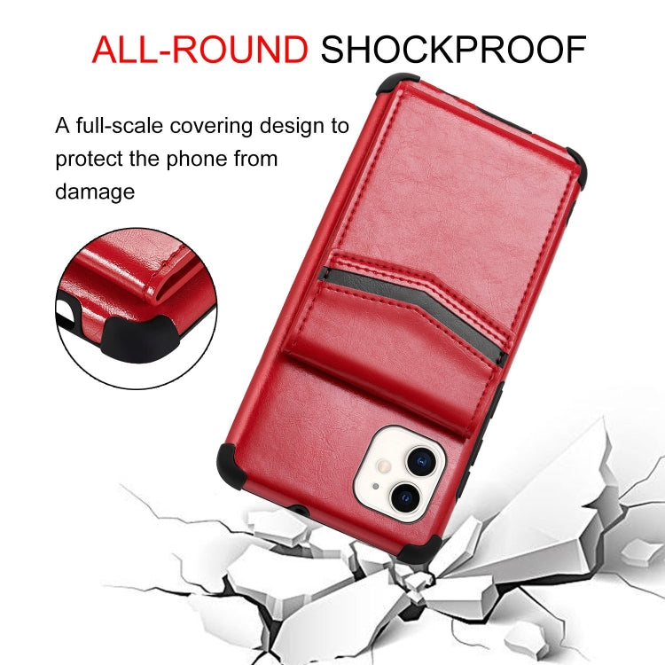 For iPhone 12 mini Flip Card Bag Copper Buckle TPU + PU Leather Back Cover Shockproof Case with Card Slots & Photo Frame