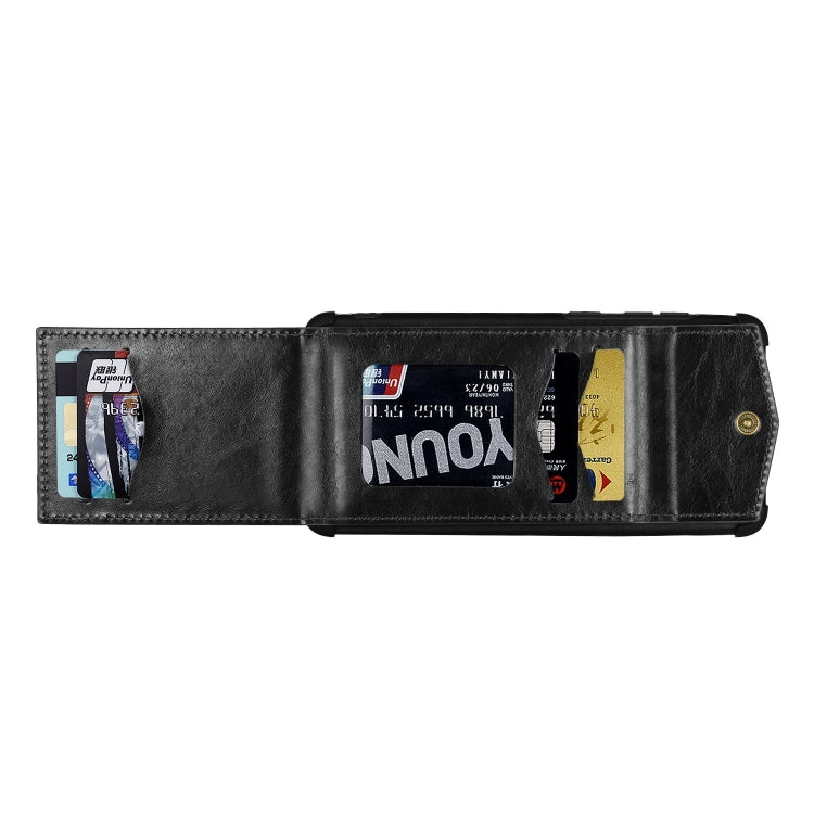 For iPhone 12 Pro Max Flip Card Bag Copper Buckle TPU + PU Leather Back Cover Shockproof Case with Card Slots & Photo Frame