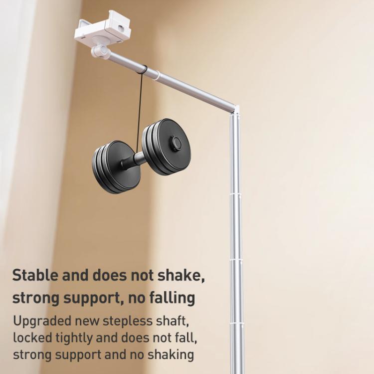 X10 Square Base Infinitely Adjustable Floor Stand Flexible Axis Phone PC Live Broadcast Bracket, Height: 41-155cm  - White