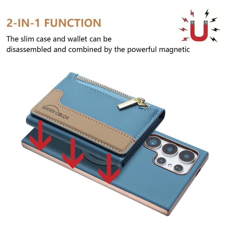 For Samsung Galaxy S25 Ultra 5G Zipper Horizontal Magnetic Card Bag RFID MagSafe Phone Case