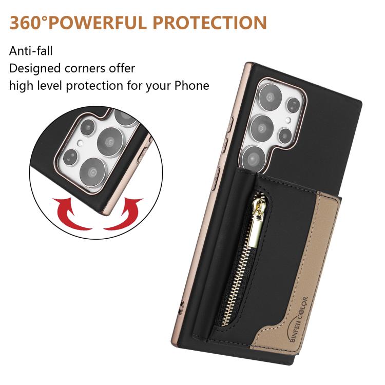 For Samsung Galaxy S25 Ultra 5G Zipper Horizontal Magnetic Card Bag RFID MagSafe Phone Case