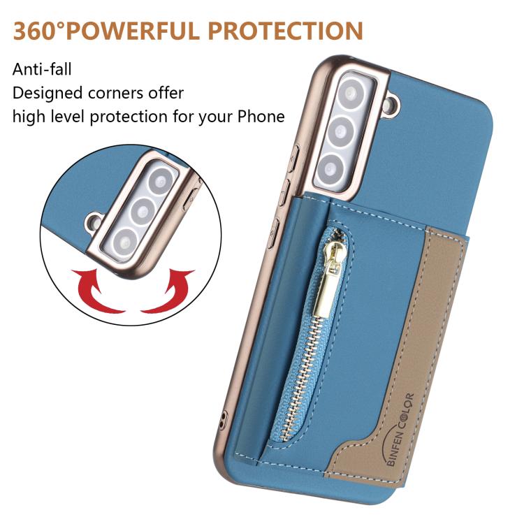 For Samsung Galaxy S24 5G Zipper Horizontal Magnetic Card Bag RFID MagSafe Phone Case