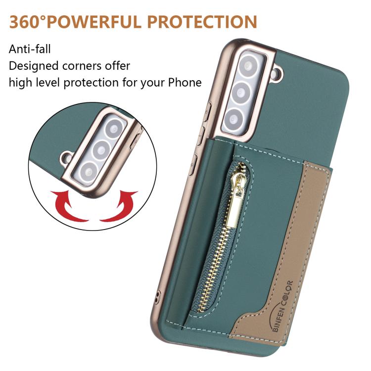 For Samsung Galaxy S24 5G Zipper Horizontal Magnetic Card Bag RFID MagSafe Phone Case