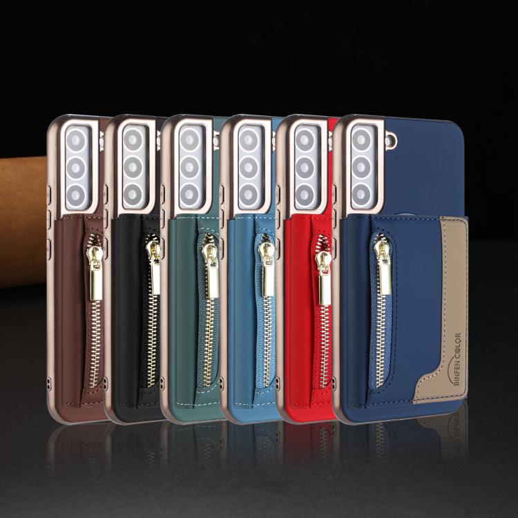 For Samsung Galaxy S24 5G Zipper Horizontal Magnetic Card Bag RFID MagSafe Phone Case