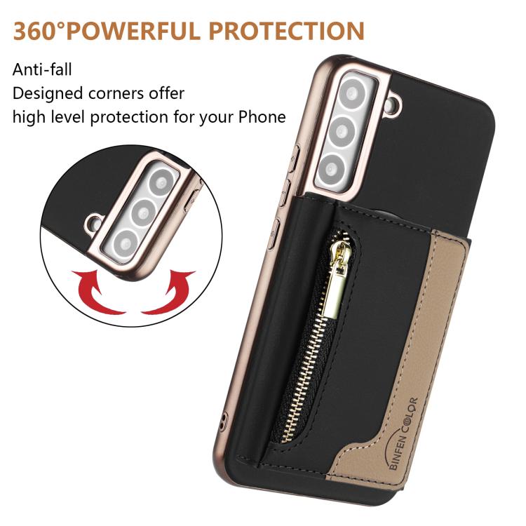 For Samsung Galaxy S24 5G Zipper Horizontal Magnetic Card Bag RFID MagSafe Phone Case