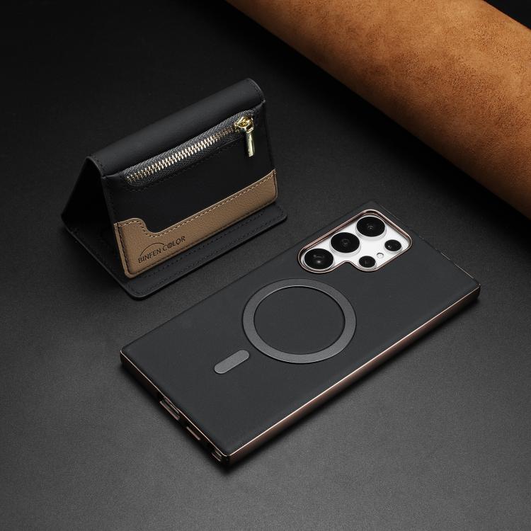 For Samsung Galaxy S23 Ultra 5G Zipper Horizontal Magnetic Card Bag RFID MagSafe Phone Case