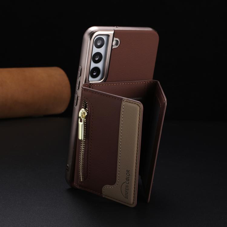 For Samsung Galaxy S23+ 5G Zipper Horizontal Magnetic Card Bag RFID MagSafe Phone Case
