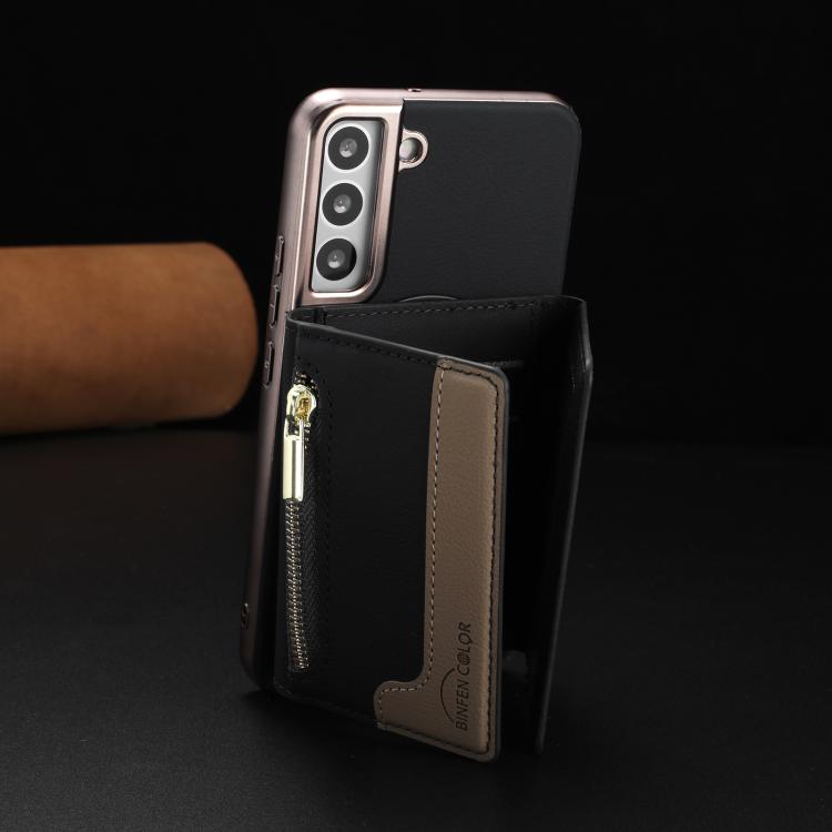 For Samsung Galaxy S23+ 5G Zipper Horizontal Magnetic Card Bag RFID MagSafe Phone Case
