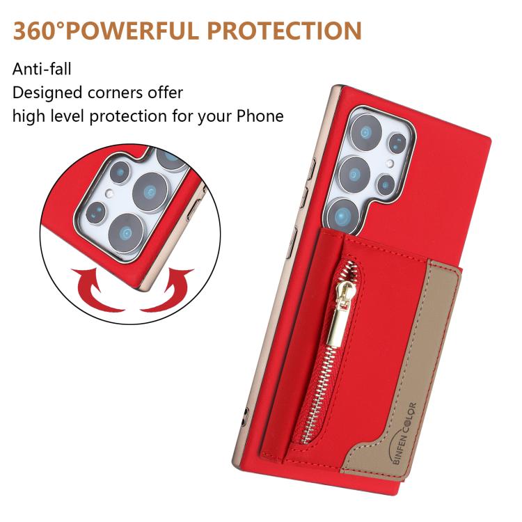 For Samsung Galaxy S22 Ultra 5G Zipper Horizontal Magnetic Card Bag RFID MagSafe Phone Case