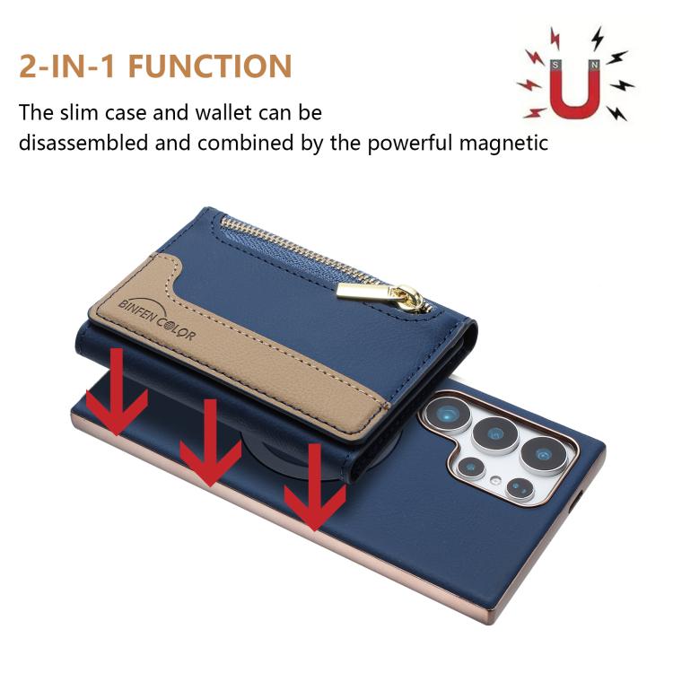 For Samsung Galaxy S21 Ultra 5G Zipper Horizontal Magnetic Card Bag RFID MagSafe Phone Case