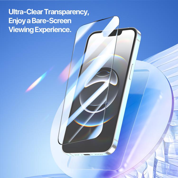 For iPhone 17e / 16e DUX DUCIS Roga Series 2.5D HD Fully Transparent Tempered Screen Protector with Dust Removal Quick-Attach Box