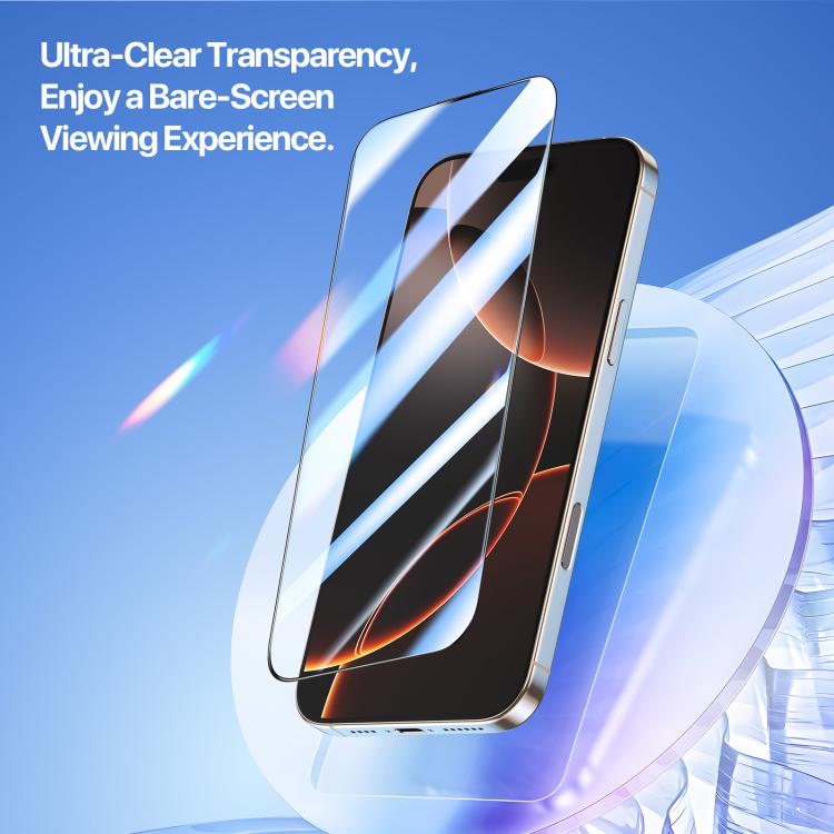 For iPhone 16 Pro Max DUX DUCIS Roga Series 2.5D HD Fully Transparent Tempered Screen Protector with Dust Removal Quick-Attach Box