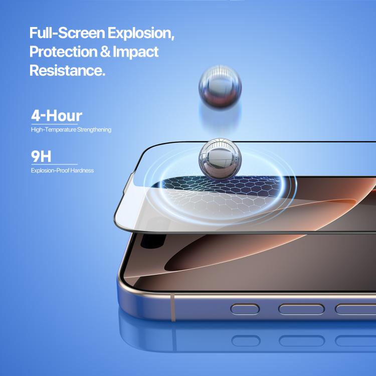 For iPhone 16 Pro Max DUX DUCIS Roga Series 2.5D HD Fully Transparent Tempered Screen Protector with Dust Removal Quick-Attach Box