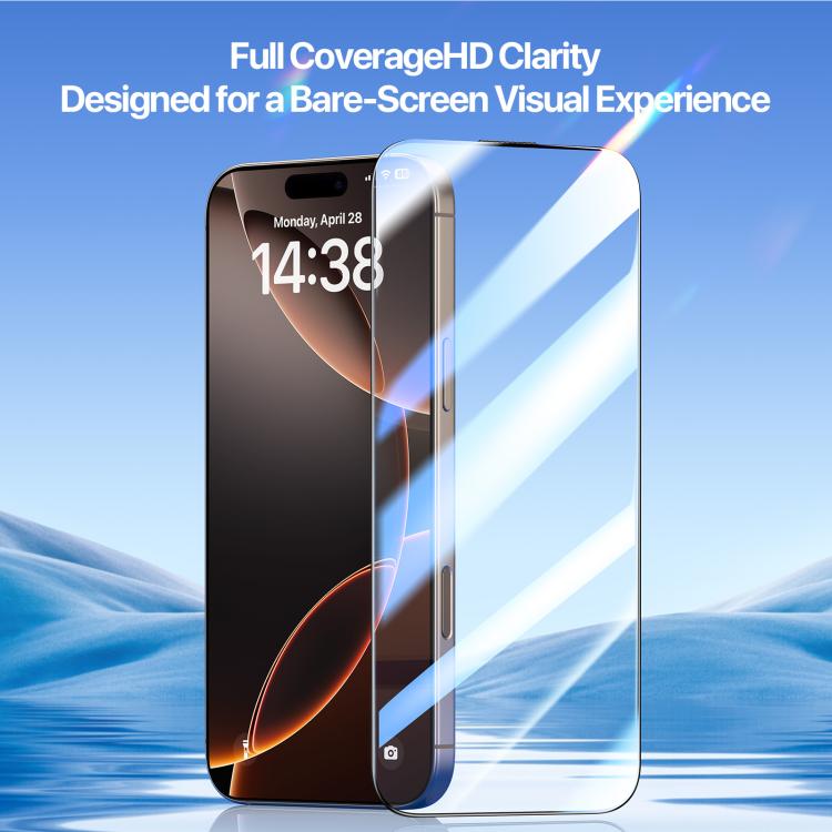 For iPhone 16 Pro DUX DUCIS Roga Series 2.5D HD Fully Transparent Tempered Screen Protector with Dust Removal Quick-Attach Box