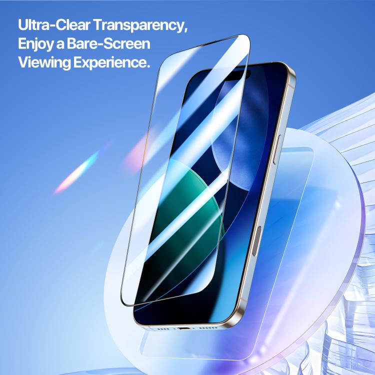 For iPhone 17 Pro DUX DUCIS Roga Series 2.5D HD Fully Transparent Tempered Screen Protector with Dust Removal Quick-Attach Box