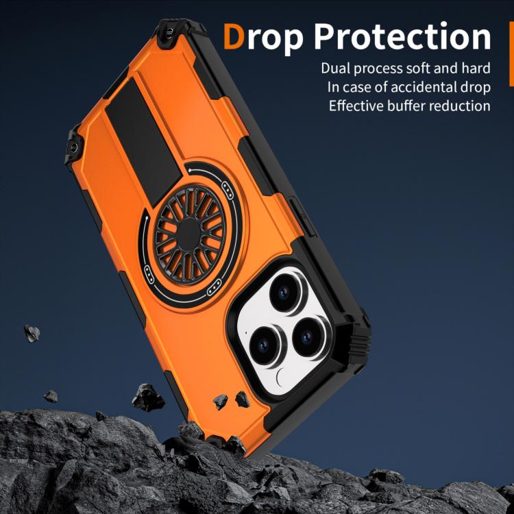 For iPhone 14 Pro Max Shockproof Kickstand Metallic Shaft MagSafe Phone Case