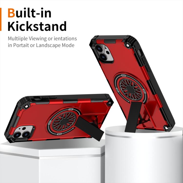 For iPhone 11 Shockproof Kickstand Metallic Shaft MagSafe Phone Case