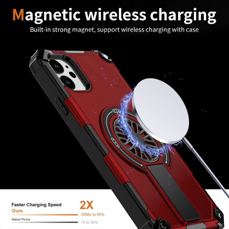 For iPhone 11 Shockproof Kickstand Metallic Shaft MagSafe Phone Case