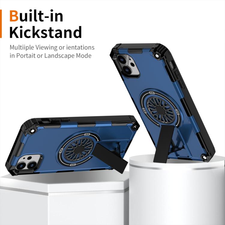 For iPhone 11 Shockproof Kickstand Metallic Shaft MagSafe Phone Case
