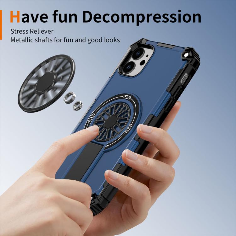 For iPhone 11 Shockproof Kickstand Metallic Shaft MagSafe Phone Case