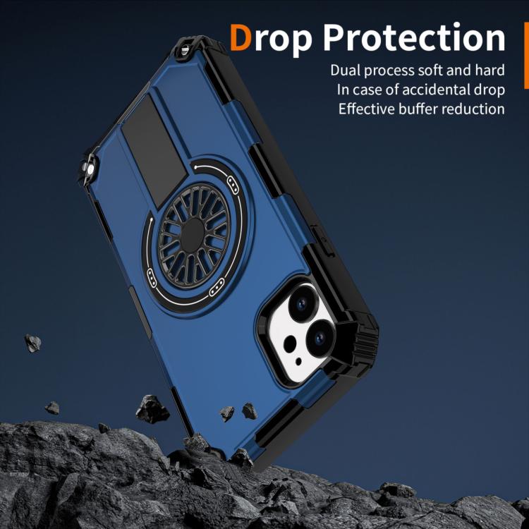 For iPhone 11 Shockproof Kickstand Metallic Shaft MagSafe Phone Case