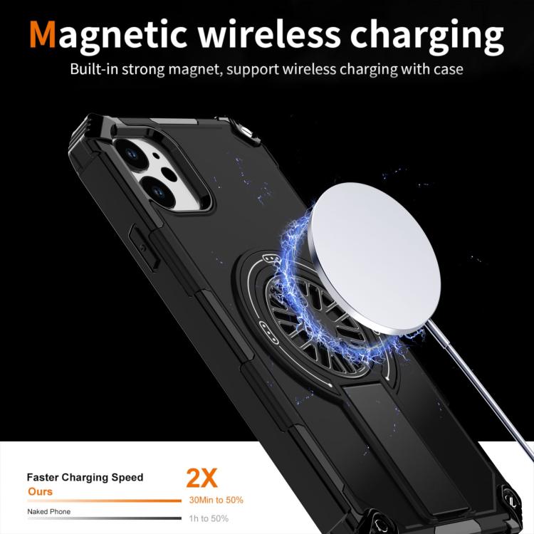 For iPhone 11 Shockproof Kickstand Metallic Shaft MagSafe Phone Case