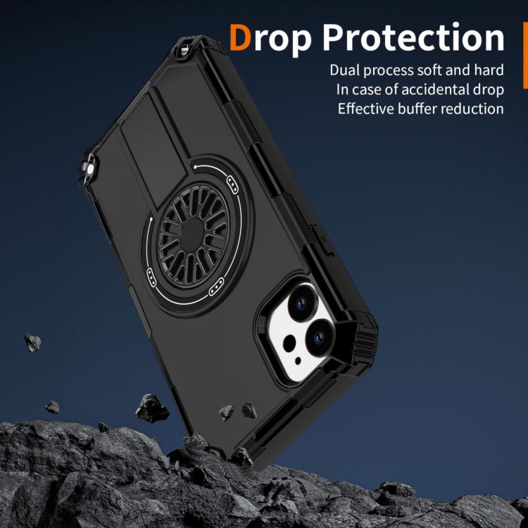 For iPhone 11 Shockproof Kickstand Metallic Shaft MagSafe Phone Case