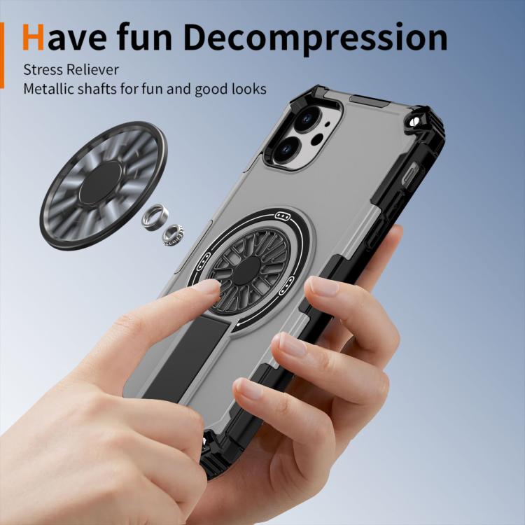 For iPhone 11 Shockproof Kickstand Metallic Shaft MagSafe Phone Case