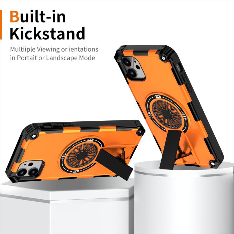 For iPhone 11 Shockproof Kickstand Metallic Shaft MagSafe Phone Case