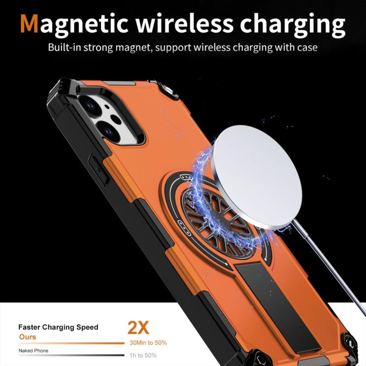 For iPhone 11 Shockproof Kickstand Metallic Shaft MagSafe Phone Case