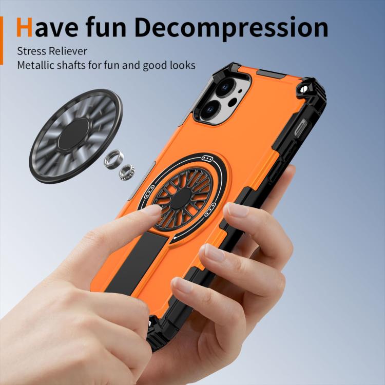For iPhone 11 Shockproof Kickstand Metallic Shaft MagSafe Phone Case