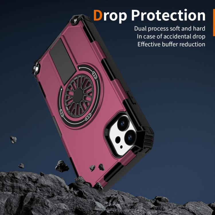 For iPhone 11 Shockproof Kickstand Metallic Shaft MagSafe Phone Case