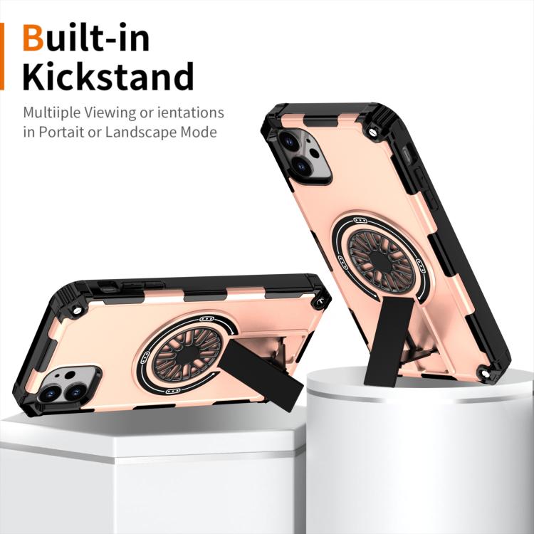 For iPhone 11 Shockproof Kickstand Metallic Shaft MagSafe Phone Case