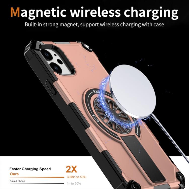 For iPhone 11 Shockproof Kickstand Metallic Shaft MagSafe Phone Case