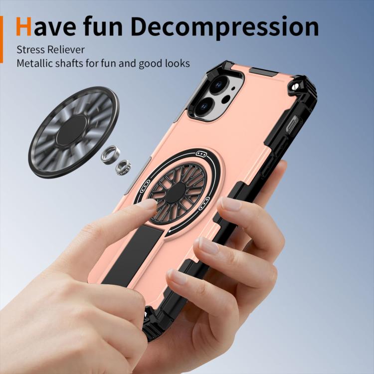 For iPhone 11 Shockproof Kickstand Metallic Shaft MagSafe Phone Case