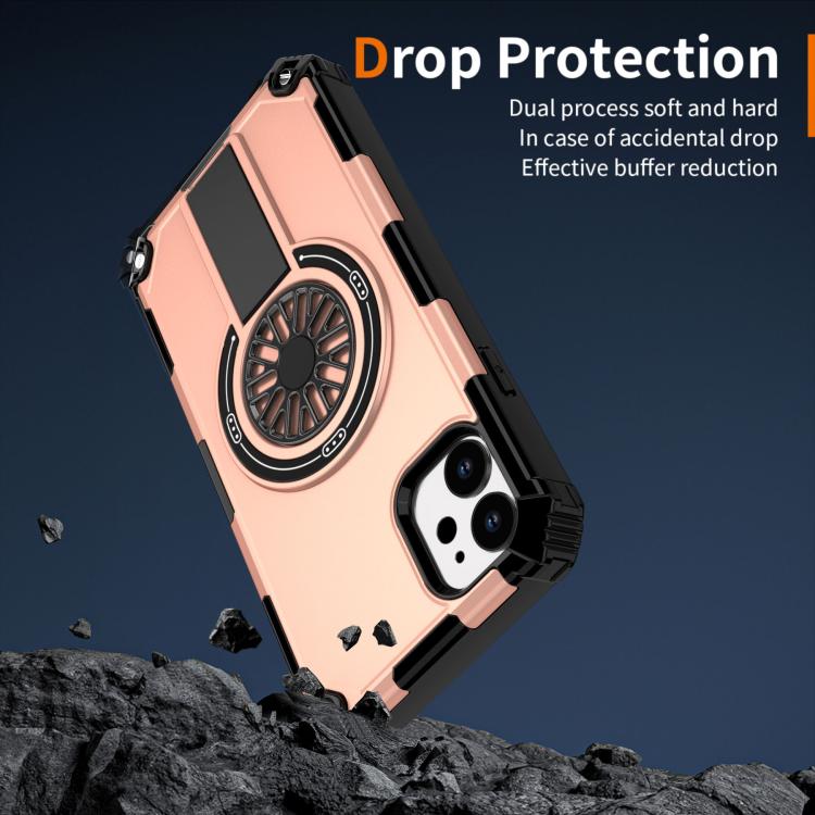 For iPhone 11 Shockproof Kickstand Metallic Shaft MagSafe Phone Case