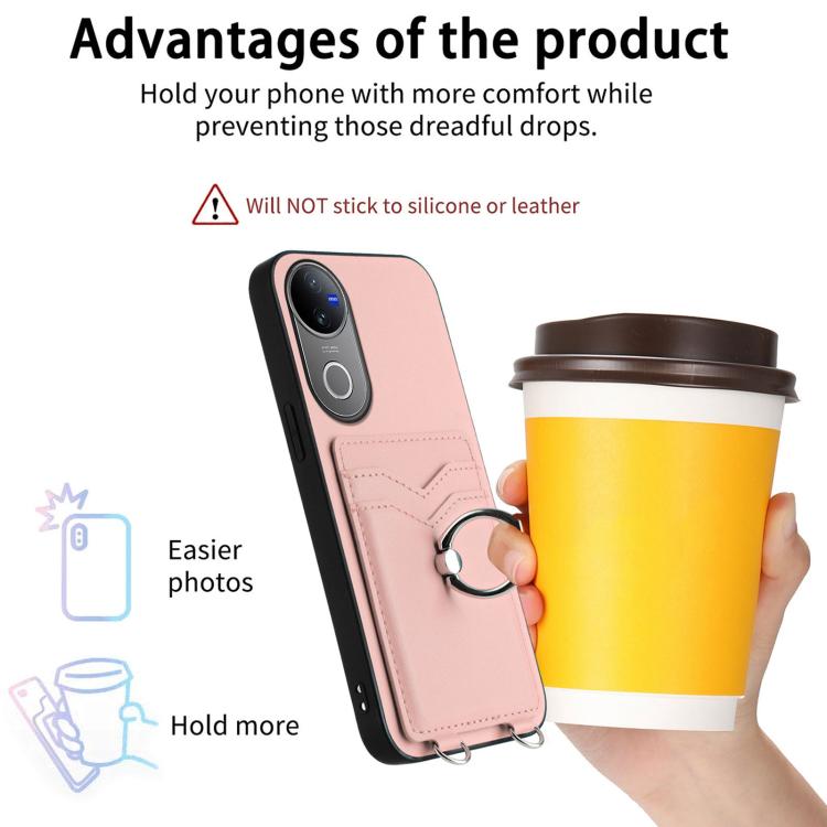 For vivo V50 / V50e R20 Ring Card Holder Phone Case