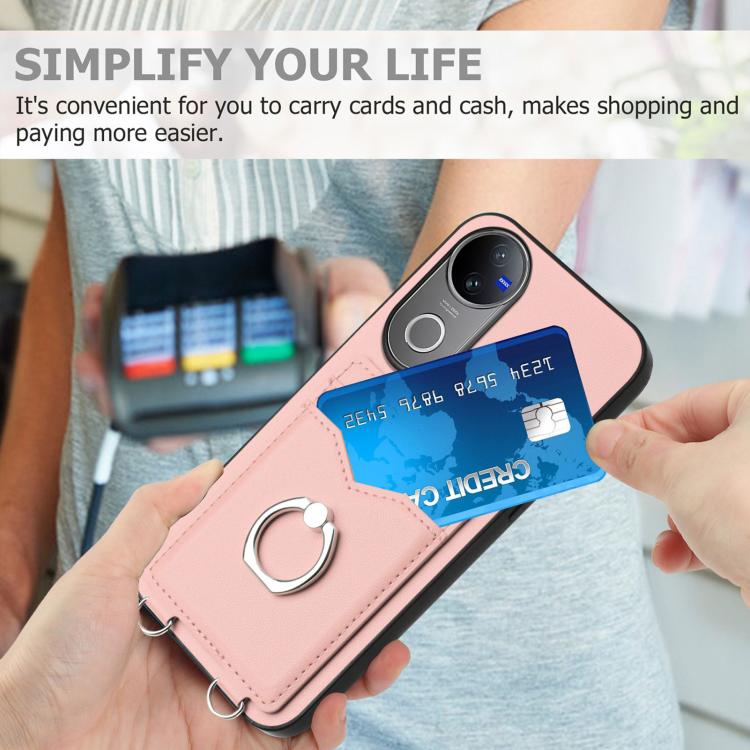 For vivo V50 / V50e R20 Ring Card Holder Phone Case