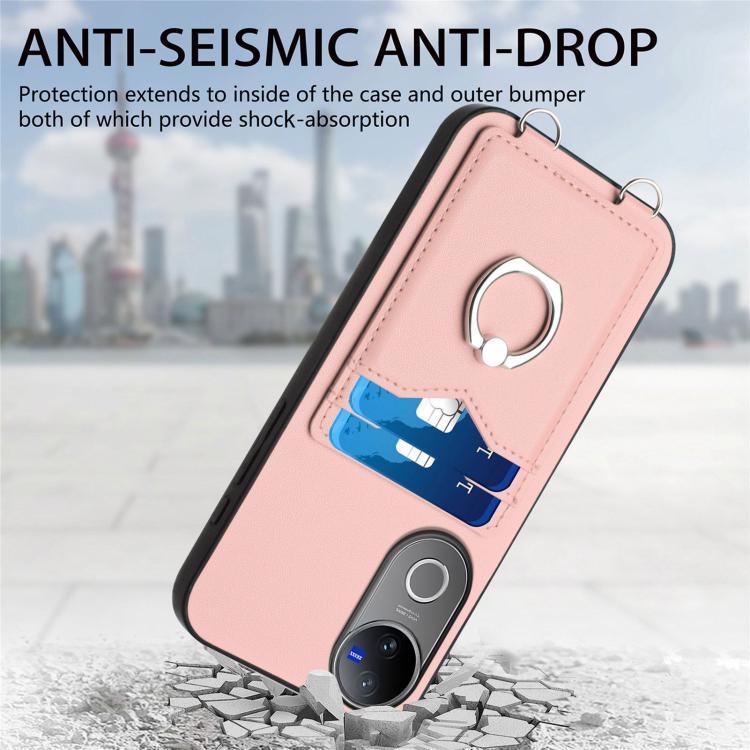 For vivo V50 / V50e R20 Ring Card Holder Phone Case