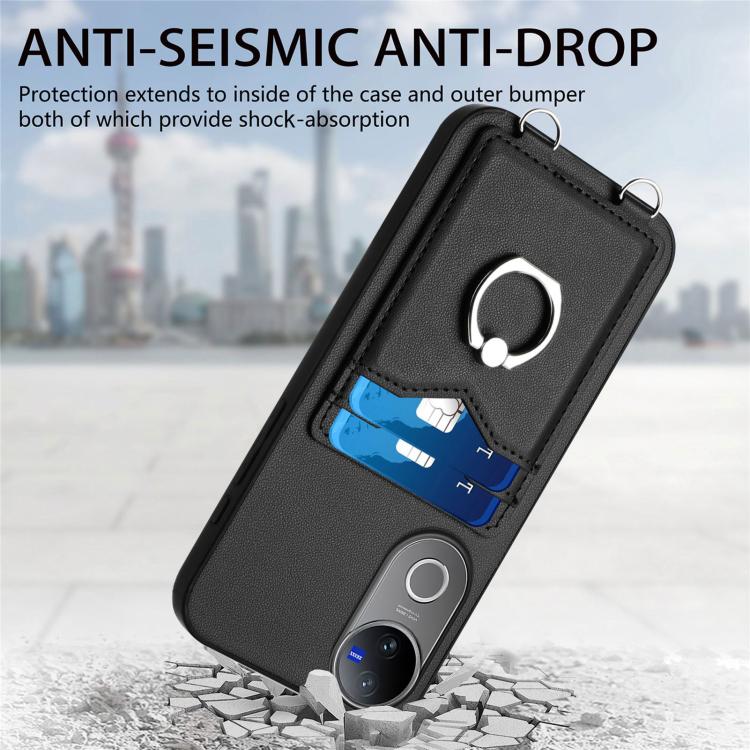 For vivo V50 / V50e R20 Ring Card Holder Phone Case