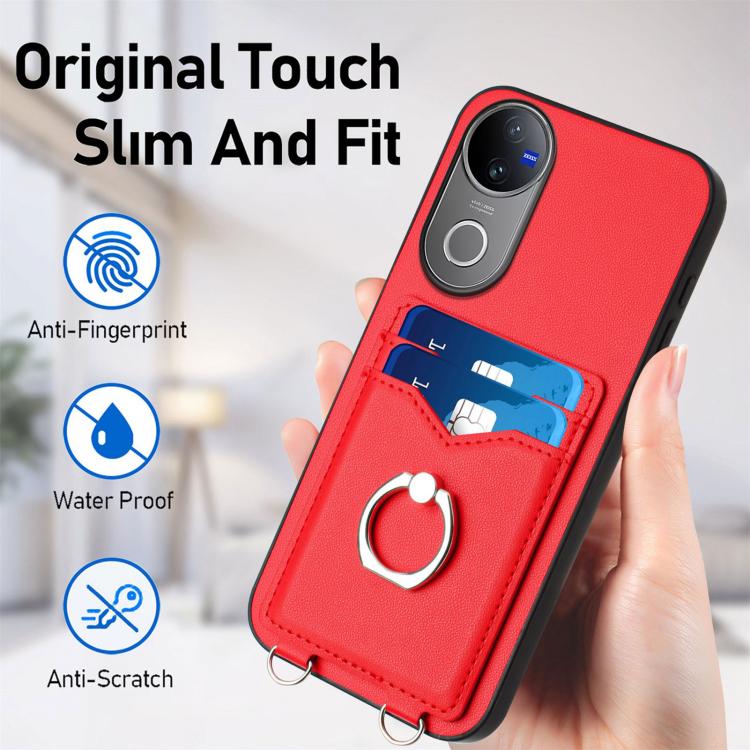 For vivo V50 / V50e R20 Ring Card Holder Phone Case