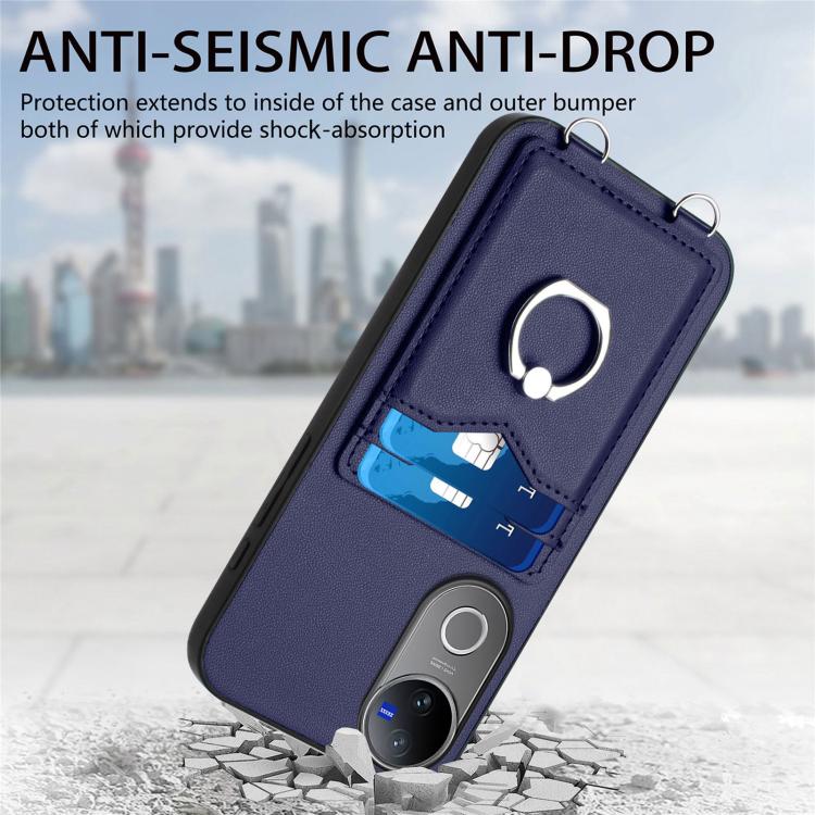 For vivo V50 / V50e R20 Ring Card Holder Phone Case