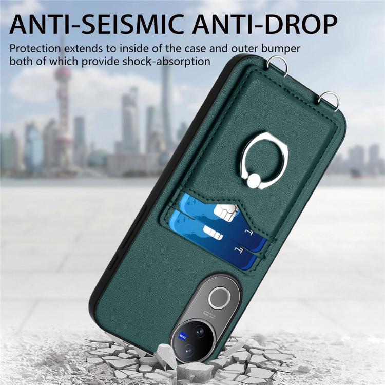 For vivo V50 / V50e R20 Ring Card Holder Phone Case