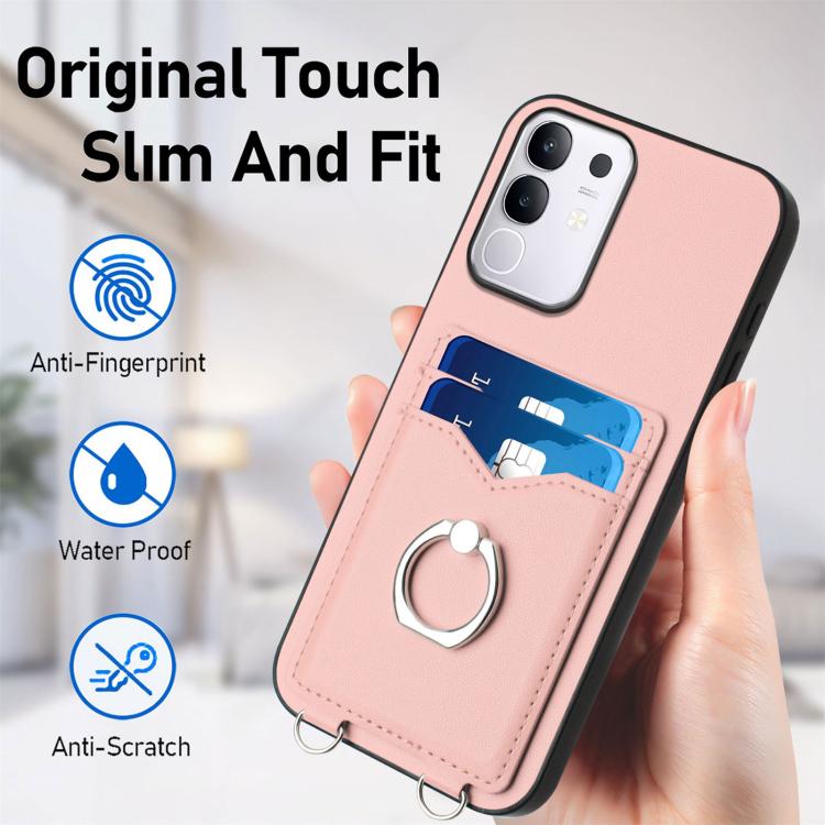 For vivo Y29 4G / T4x / Y300t R20 Ring Card Holder Phone Case