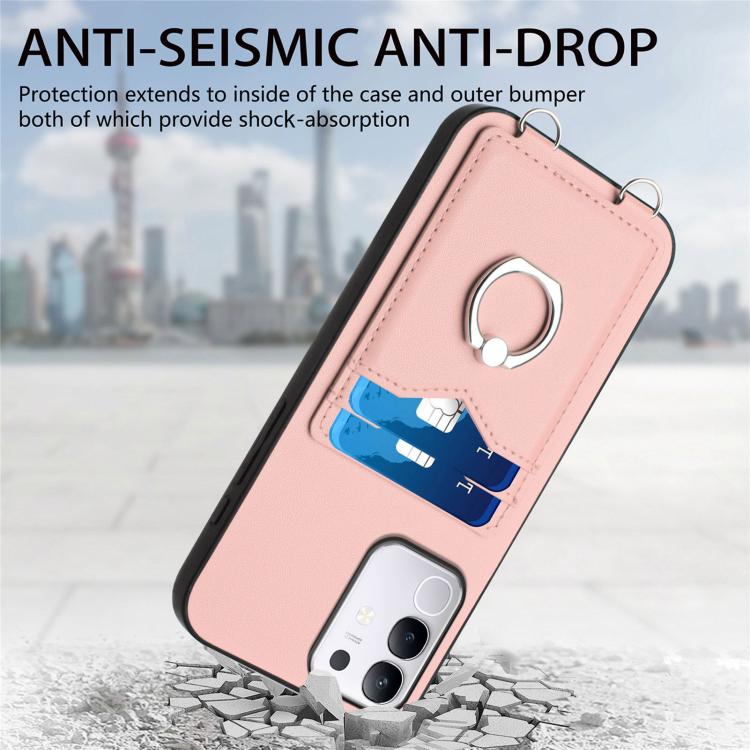 For vivo Y29 4G / T4x / Y300t R20 Ring Card Holder Phone Case
