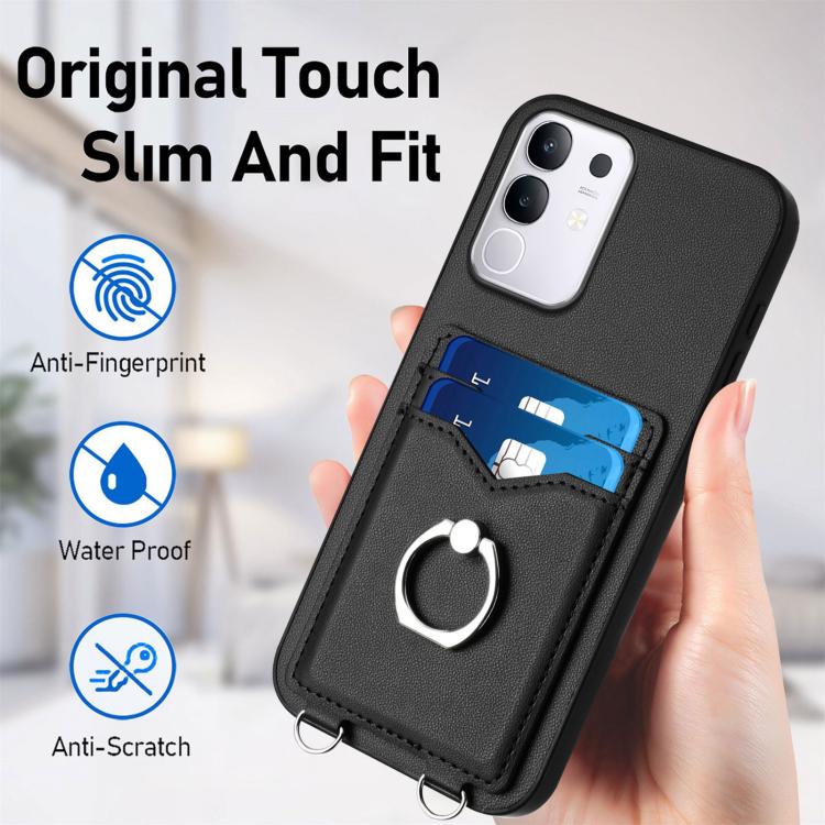 For vivo Y29 4G / T4x / Y300t R20 Ring Card Holder Phone Case